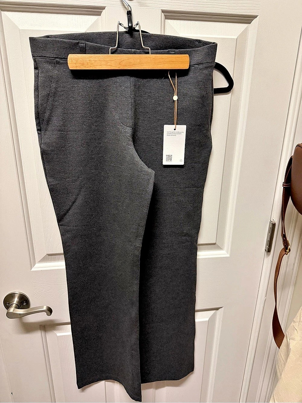 Quince Ultra-Stretch Ponte Flare Leg Pants Gray Medium